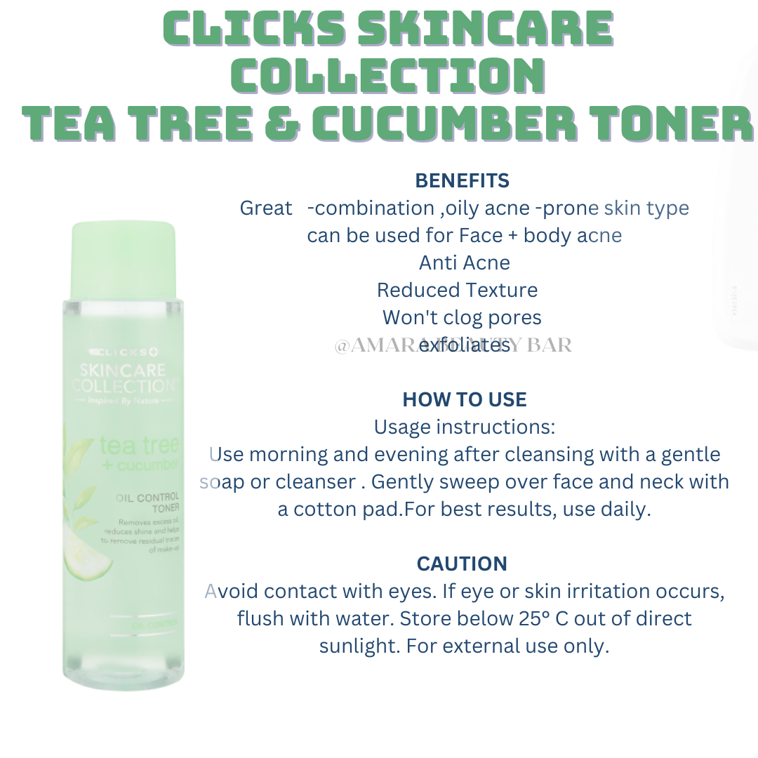 Click Skincare Collection Tea Tree and cucumber Toner