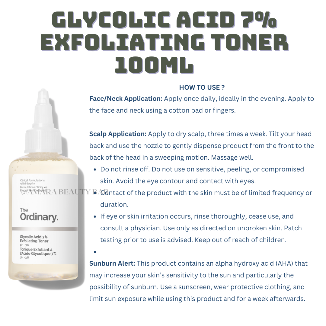 The Ordinary glycolic acid 7% Exfoliating Toner 100mls -