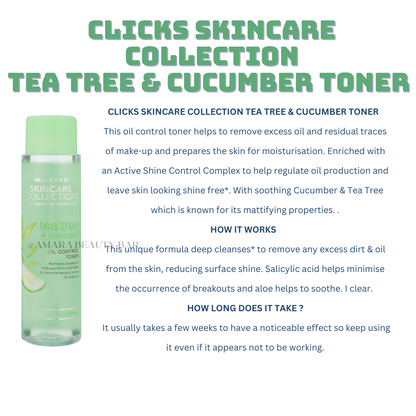 Click Skincare Collection Tea Tree and cucumber Toner