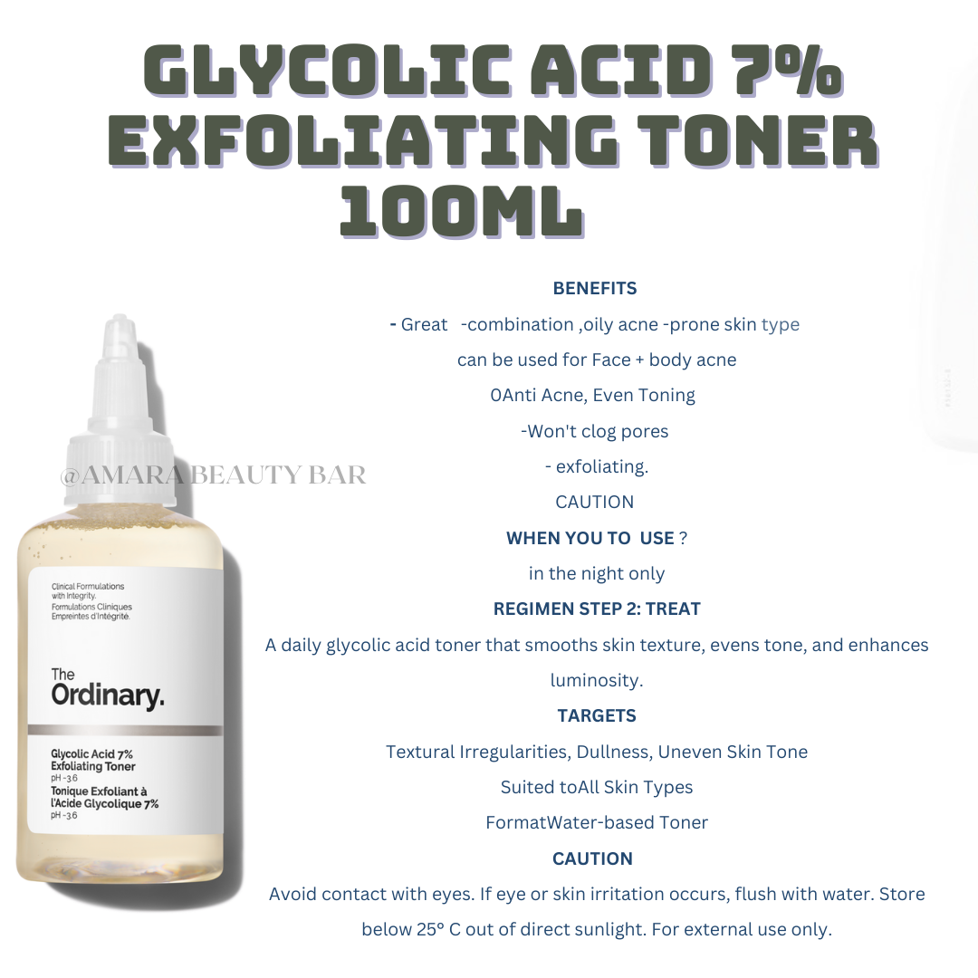 The Ordinary glycolic acid 7% Exfoliating Toner 100mls -