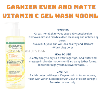 GARNIER VITAMIN FACE GEL 400ML
