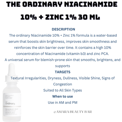 THE ORDINARY NIACINMIDE 10% +ZINC 1% 30ML