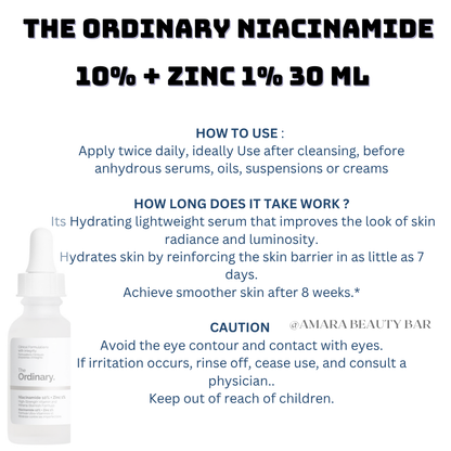 THE ORDINARY NIACINMIDE 10% +ZINC 1% 30ML