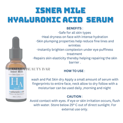 ISNER MILE HYALURONIC ACID 30 MLS