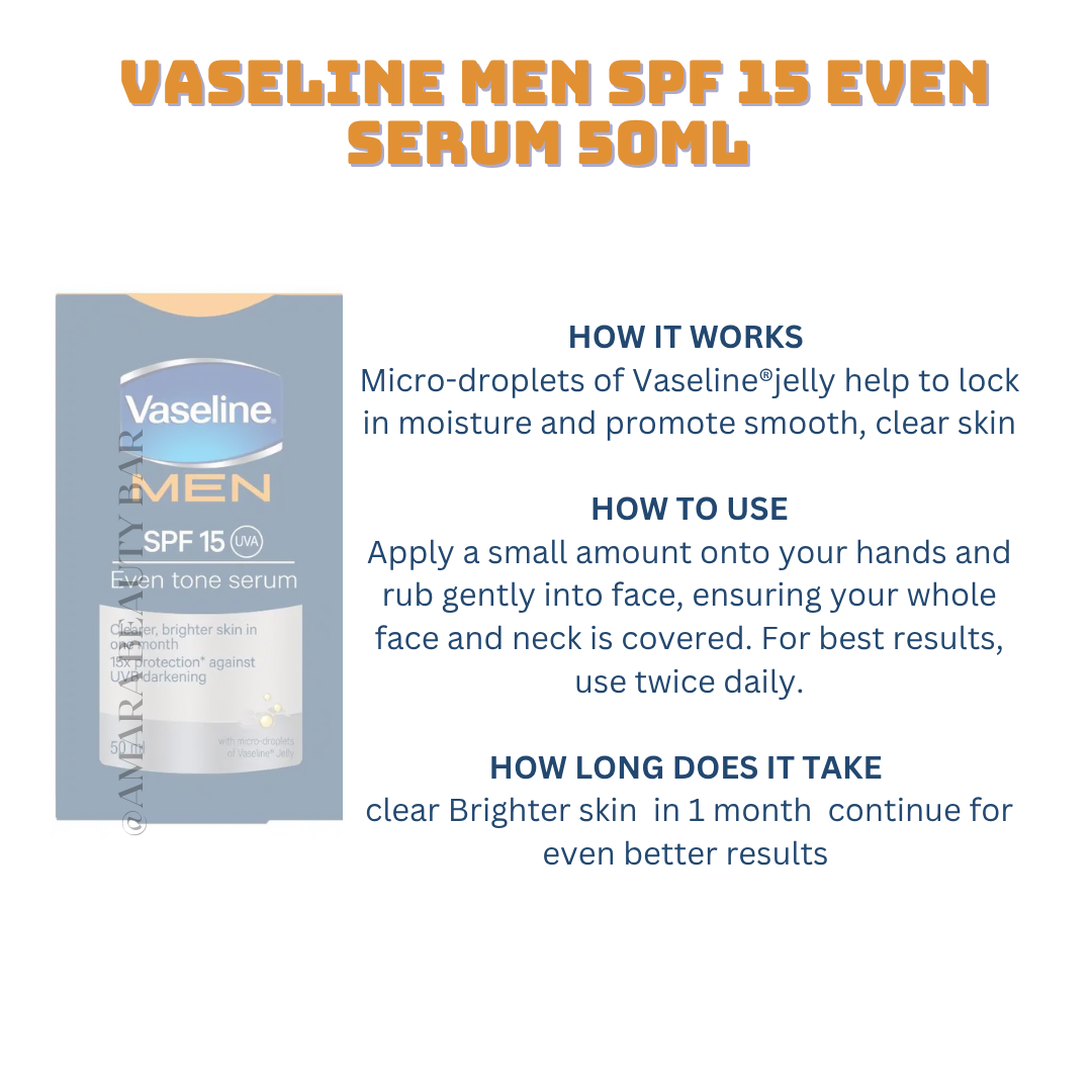 VASELINE MEN SPF15 EVEN SERUM 50ML