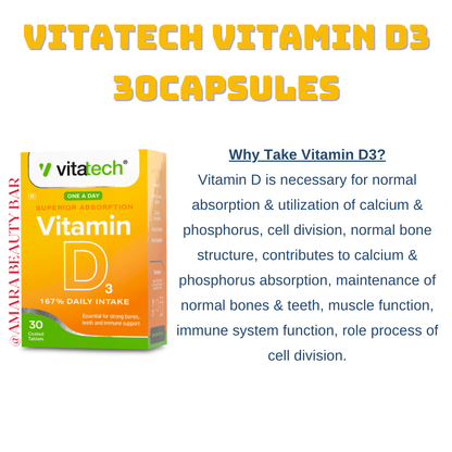 VITATECH VITAMIN D3 30 CASPULES